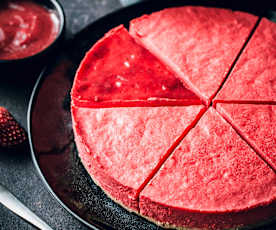 Cheesecake vanille au coulis de fraises