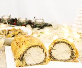 Peru à Wellington com molho de pêssego