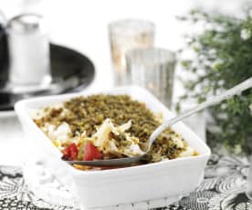 Haddock Crumble with Tomatoes and Peppers