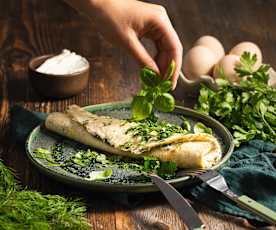 Omlet z ziołami na parze