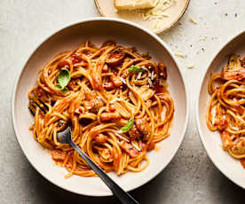 Tomato and Mushroom Spaghetti