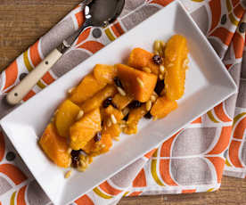 Zucca sottovuoto con pinoli e uvetta