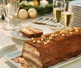 Pastel de turrón y chocolate