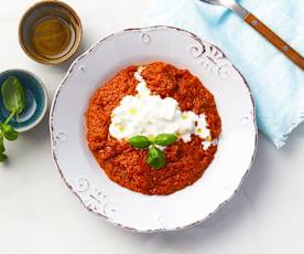 Pappa al pomodoro con stracciatella