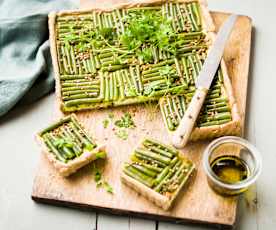 Tarte kasha, haricots verts et crème feta