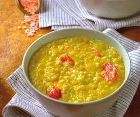 Zuppa di lenticchie e orzo perlato