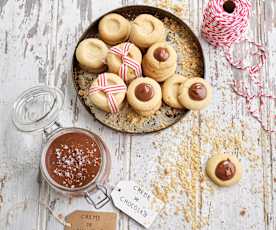Bolachas de gengibre e creme de chocolate