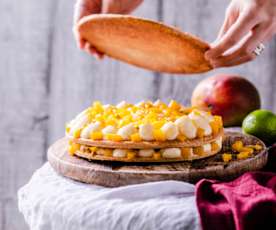 Mille-feuille des Rois au citron vert, passion et mangue