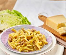 Caserecce alla verza e pasta di salame