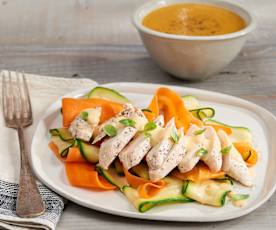 Chicken with Mustard Sauce and Vegetable Soup