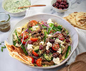 Souvlaki lamb couscous salad