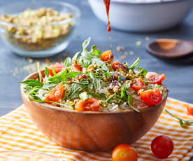 Pollo balsámico con salteado verduras