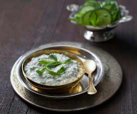 Cucumber and mint raita