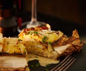 高山娃娃菜、松露酵母奶油、柚子