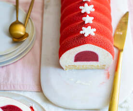 Bûche vanille et framboise