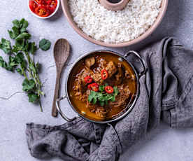 Creamy beef curry and rice