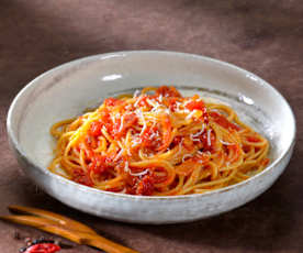 Espaguetis a la amatriciana