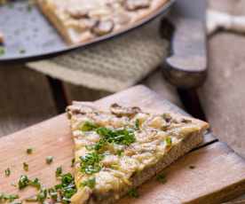 Champignon-Pizza mit Vollkornteig