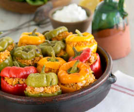 Shrimp stuffed bell peppers