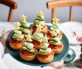 Mini tartas árbol de Navidad