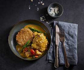 Pollo al curry caraibico con ananas e riso