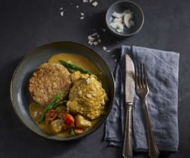 Karaibskie curry z kurczakiem i słodkim ryżem