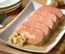 Polpettone al vapore con salsa ai funghi