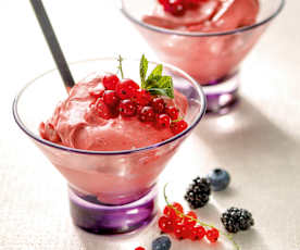 Espuma de frutos rojos