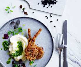 Crumbed cutlets with cauliflower purée (Post-natal)