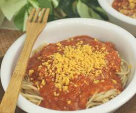Filipino-style lentil spaghetti