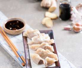 Jiaozi z wołowiną i porem