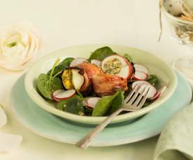 Scharfe Frühlingseier im Speck versteckt