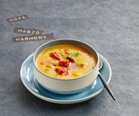 Soupe de cucurbitacées au chorizo