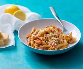 Pasta in tomato sauce with ham and chorizo - Cookidoo® – the