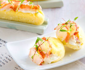 龙虾海鲜沙拉配牛油面包