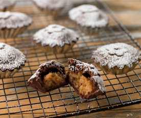 Empadas de chocolate, maçã e clementina