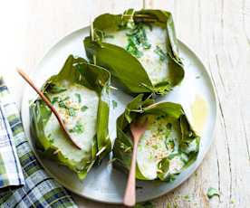 Petits flans vapeur de cabillaud à la thaïe