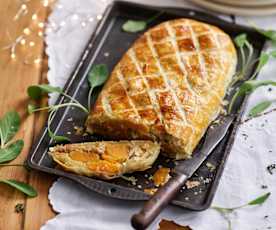 Folhado de abóbora e queijo azul