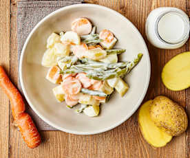 Insalata tiepida di verdure con condimento alla senape