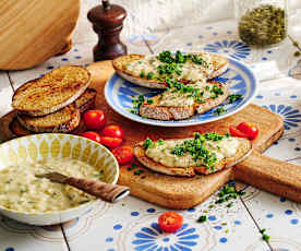 Bruschetta with white bean purée and gremolata