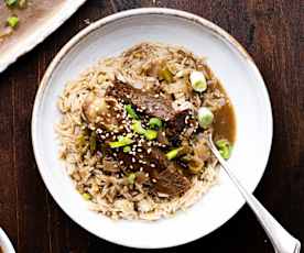 Costillas de cerdo al estilo char siu en cocción lenta