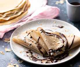 Galettes de trigo sarraceno con salsa de chocolate