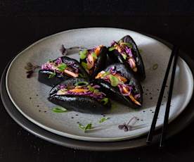 Charcoal bao buns