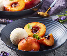 Duraznos con lavanda y miel Al vacío