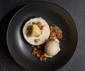 Apple Mousse Crumble with Rosemary Ice Cream (Matthew Kenney)