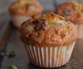 Muffins de chocolate blanco y cardamomo