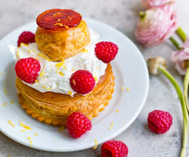 Saint-honoré citron-framboises