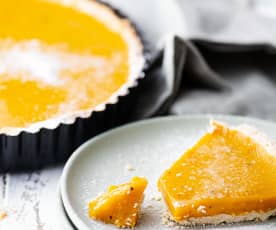 Tarte végane au citron et thé noir