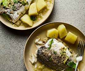 Steamed Sea Bream in Broth with Potatoes