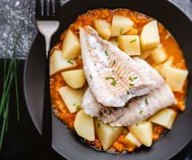 Domates Soslu Patatesli Balık